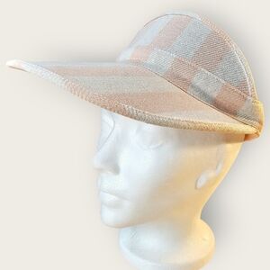 Brixton Plaid Visor Hat in Pink and Cream